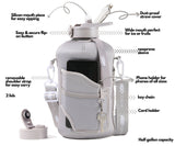 Ashville - Carry-all- Half Gallon Water Bottle with Storage Sleeve and Covered Straw Lid