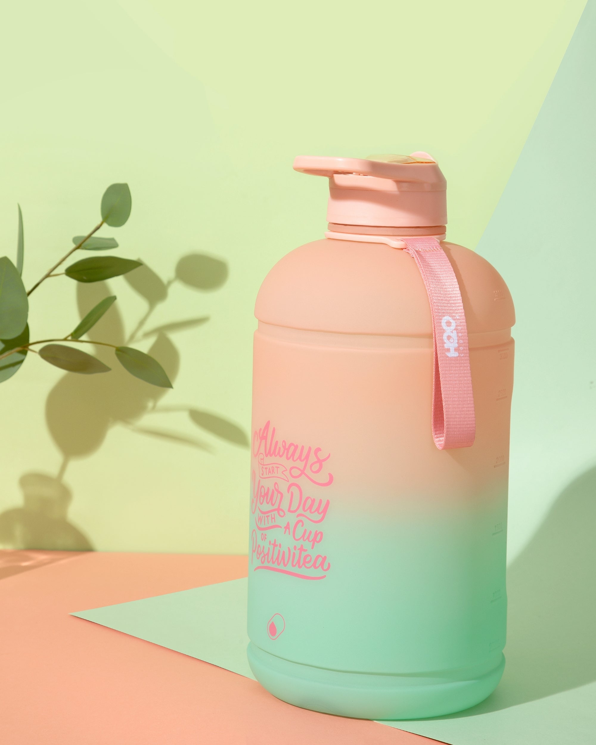 Lotus Bloom- H2O Capsule INSPO 1 Gallon Water Bottle with Time Marker and Straw