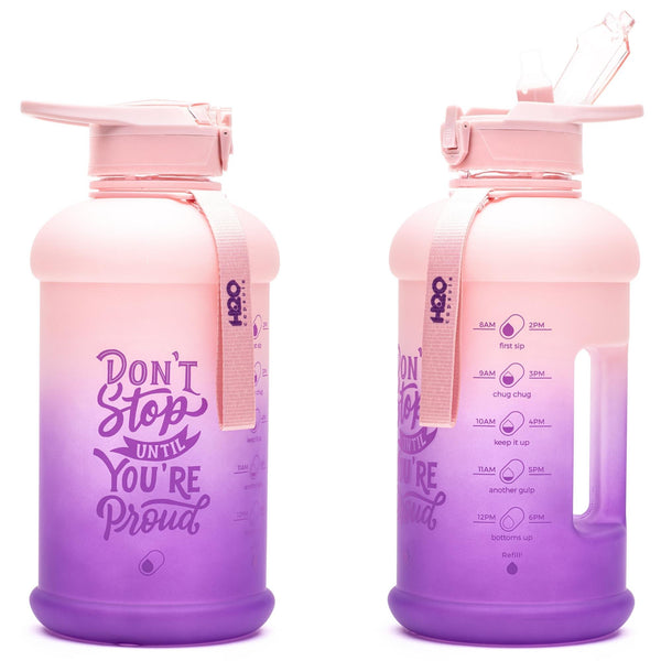 Purple Peach- H2O Capsule INSPO Half Gallon Water Bottle with Time Marker and Straw