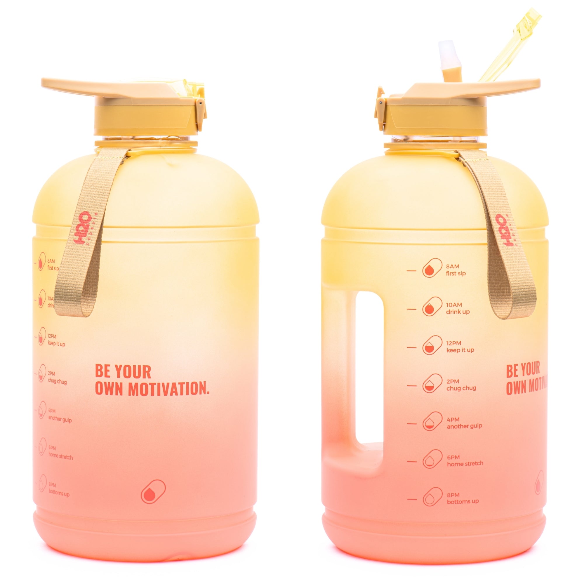 Sunny Morning - H2O Capsule Inspo 1 Gallon Water Bottle with Time Marker and Straw