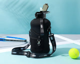 Jet Black -Carry-all-Half Gallon Water Bottle with Storage Sleeve and removable straw
