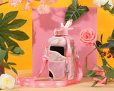 Pink Marble -Carry-all -Half Gallon Water Bottle with Storage Sleeve and removable straw