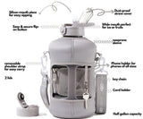 Ashville- Classic -H2O Capsule 2.2L Half Gallon Water Bottle with Storage Sleeve and straw lid