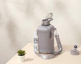 Ashville- Classic -H2O Capsule 2.2L Half Gallon Water Bottle with Storage Sleeve and straw lid