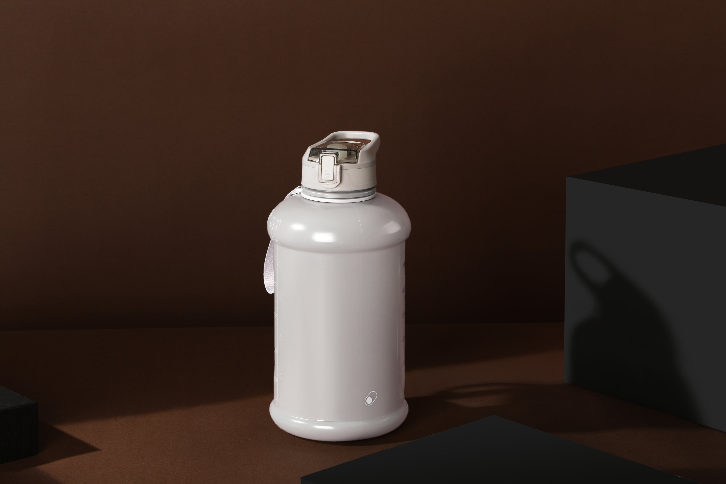Ash Gray- H2O Capsule INSPO Half Gallon Water Bottle with Time Marker and Straw