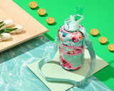 Floral Bloom -Carry-all- Half Gallon Water Bottle with Storage Sleeve and removable straw