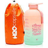 Lotus Bloom- H2O Capsule INSPO 1 Gallon Water Bottle with Time Marker and Straw