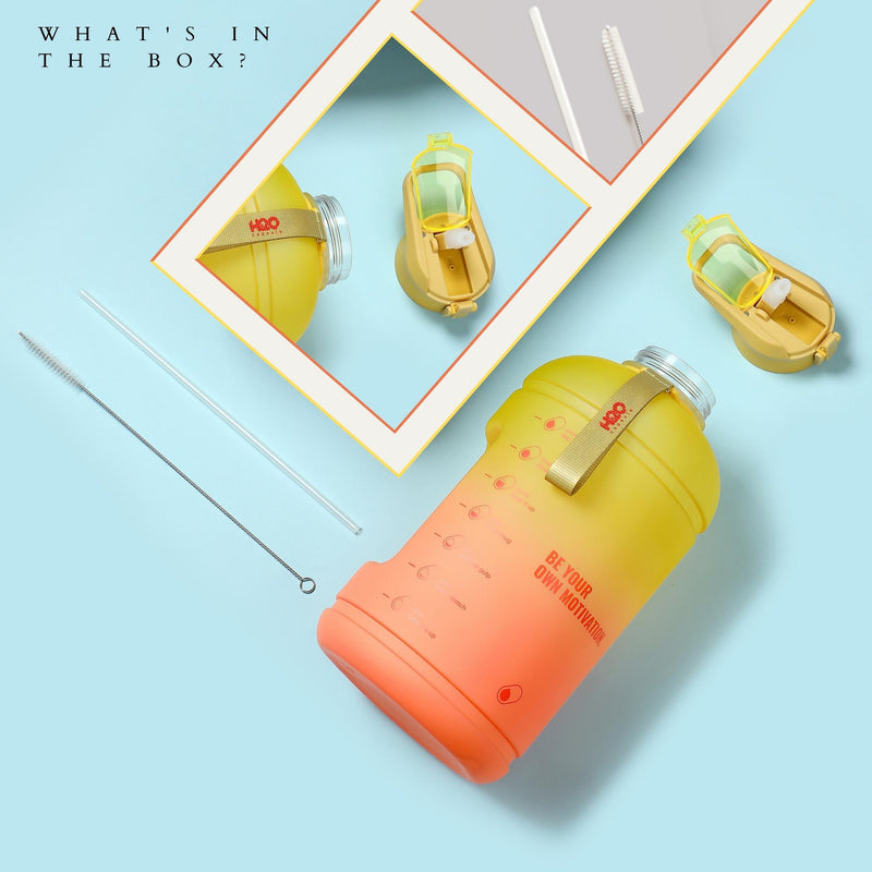 Sunny morning - H2O Capsule INSPO 1 Gallon Water Bottle with Time Marker and Straw