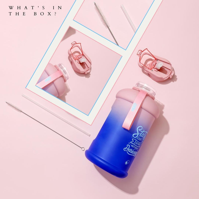 Ocean Daybreak- H2O Capsule INSPO Half Gallon Water Bottle with Time Marker and Straw