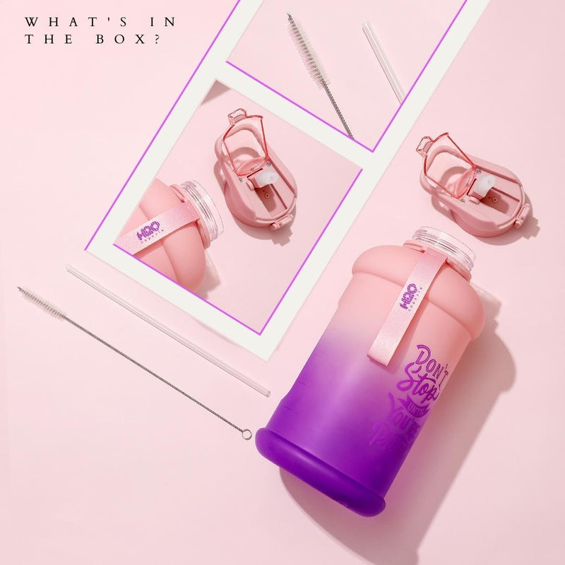 Purple Peach- H2O Capsule INSPO Half Gallon Water Bottle with Time Marker and Straw