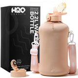 Sandy Beige- Classic -H2O Capsule 2.2L Half Gallon Water Bottle with Storage Sleeve and straw lid