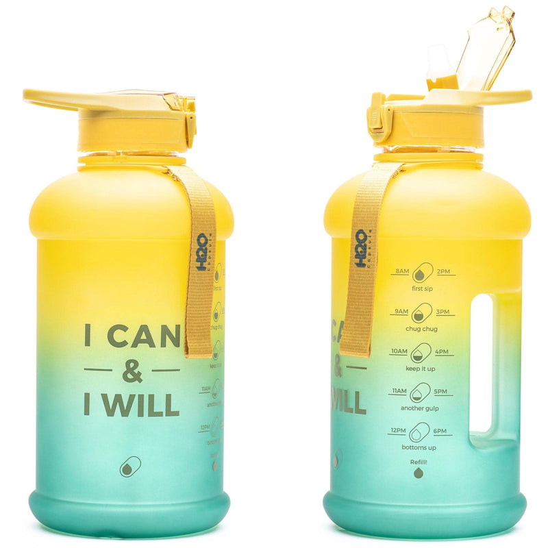 Fresh Avocado- H2O Capsule INSPO Half Gallon Water Bottle with Time Marker and Straw