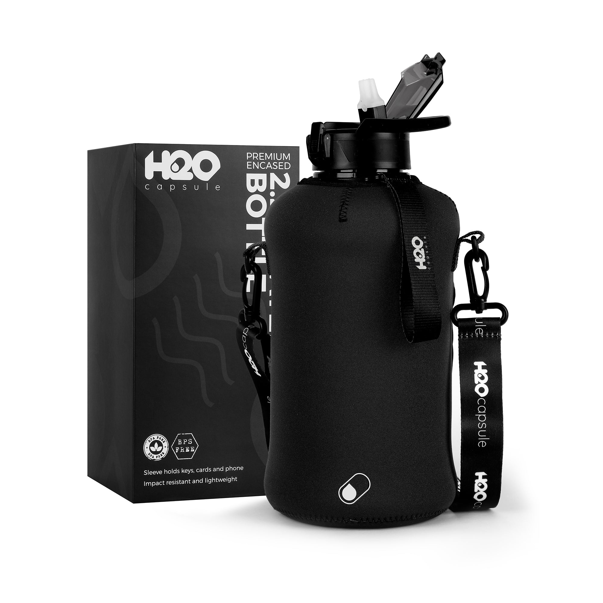 Rocky shore-H2O Capsule INSPO 1 Gallon Water Bottle with Time Marker and Straw