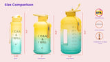 Fresh Avocado - H2O Capsule INSPO 1 Gallon Water Bottle with Time Marker and Straw