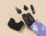 Jet Black - Cube - Half Gallon Water Bottle with Storage Sleeve and 2 lids