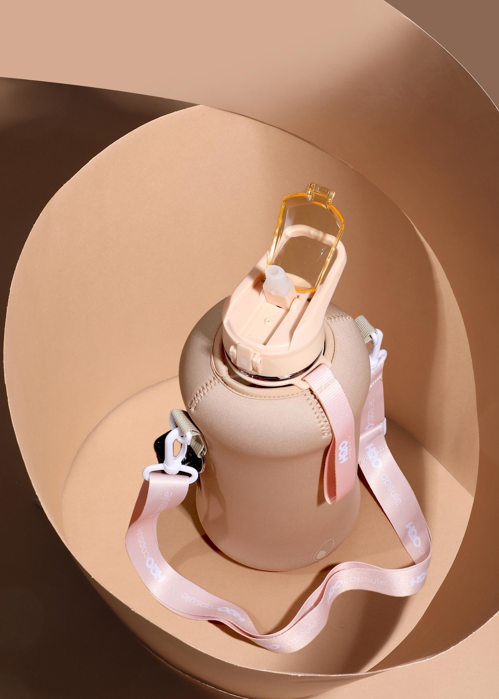 Sandy Beige- Classic -H2O Capsule 2.2L Half Gallon Water Bottle with Storage Sleeve and straw lid