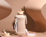 Sandy Beige- Classic -H2O Capsule 2.2L Half Gallon Water Bottle with Storage Sleeve and straw lid