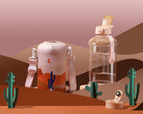 Desert Night - Classic -H2O Capsule 2.2L Half Gallon Water Bottle with Storage Sleeve and straw lid