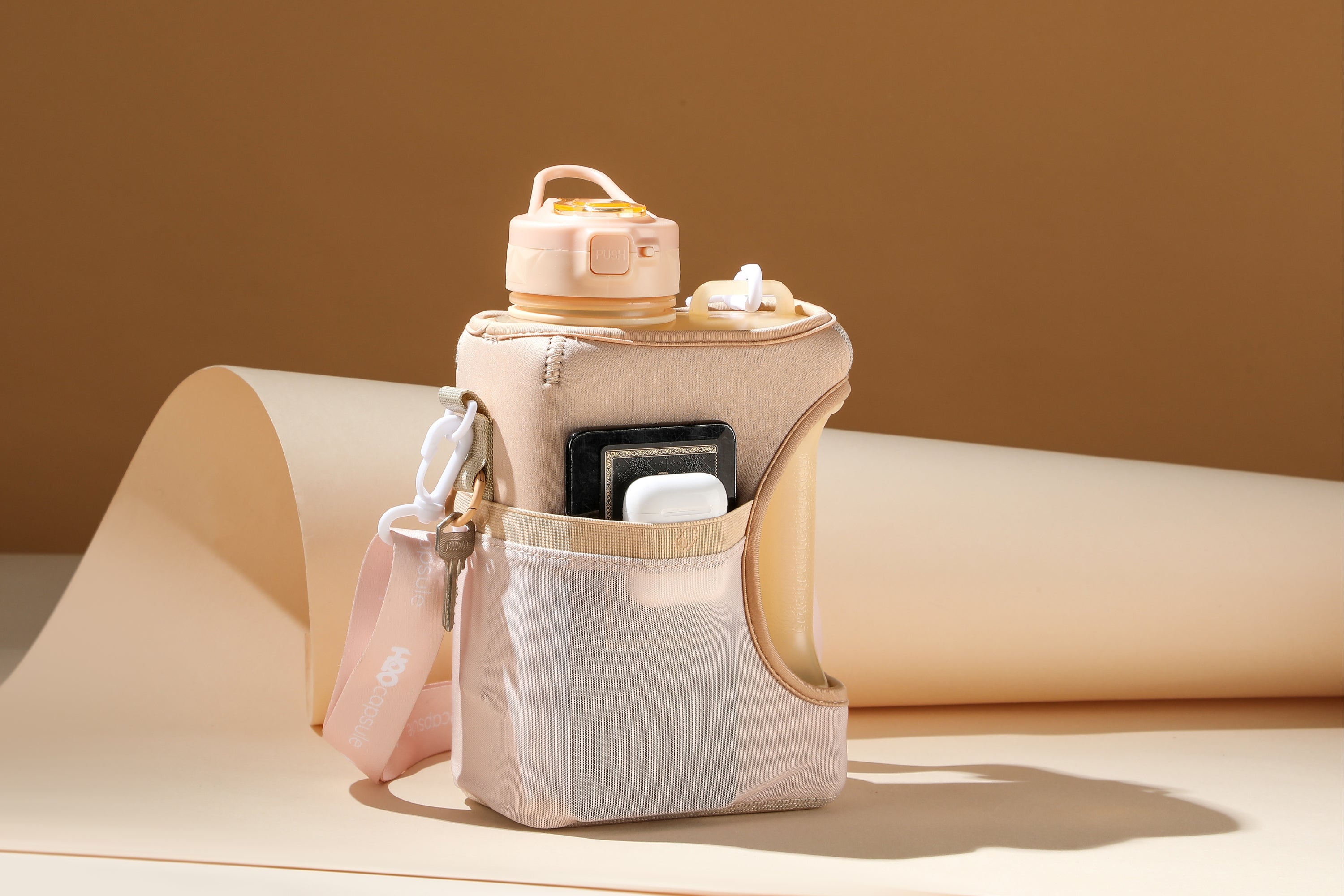 Neutral - Cube - Half Gallon Water Bottle with Storage Sleeve and 2 lids