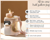 Neutral - Cube - Half Gallon Water Bottle with Storage Sleeve and 2 lids