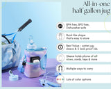 Dawn Sky - Cube - Half Gallon Water Bottle with Storage Sleeve and 2 lids