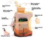 Desert Sunset - Cube - Half Gallon Water Bottle with Storage Sleeve and 2 lids