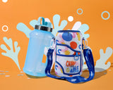 Game Changer - Wide Mouth carry-all - Half Gallon Water Bottle with Storage Sleeve and removable straw