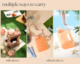 Lovely Peach - Cube - Half Gallon Water Bottle with Storage Sleeve and 2 lids