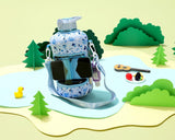 Blue Pebbles Water Bottle Hold Phone