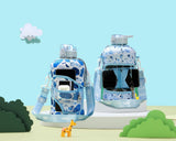 Blue Pebbles Water Bottle With Storage