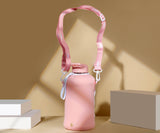 Rose Quartz Water Bottle With Strap