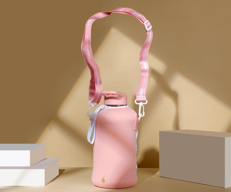 Rose Quartz Water Bottle With Strap