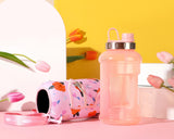 Poppy Love - Wide Mouth carry-all - Half Gallon Water Bottle with Storage Sleeve and removable straw