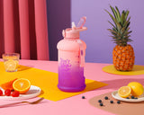 Purple Peach- H2O Capsule INSPO Half Gallon Water Bottle with Time Marker and Straw