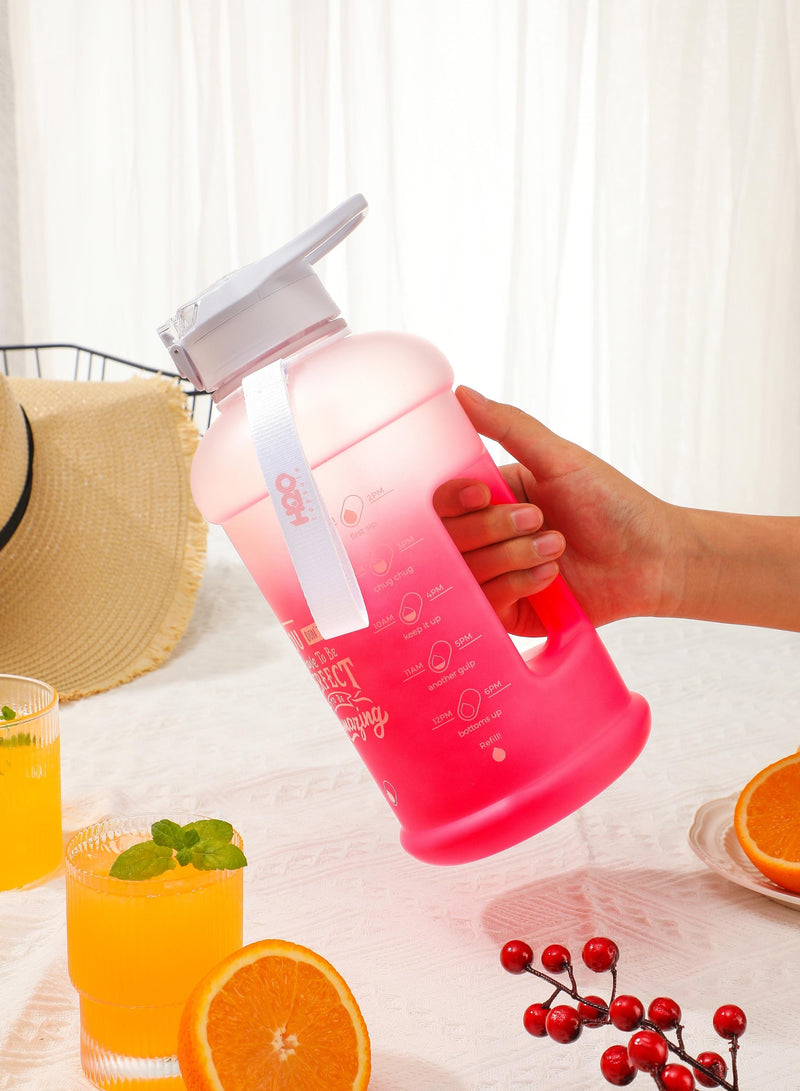 Rose Petal- H2O Capsule INSPO Half Gallon Water Bottle with Time Marker and Straw
