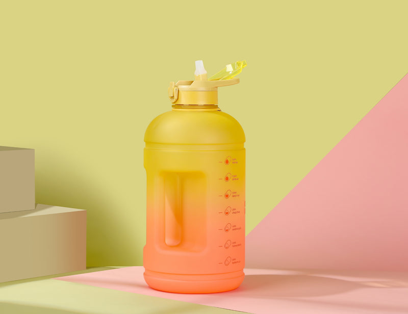 Sunny Morning - H2O Capsule Inspo 1 Gallon Water Bottle with Time Marker and Straw