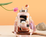 Mountain Sunset - Wide Mouth carry-all - Half Gallon Water Bottle with Storage Sleeve and removable straw