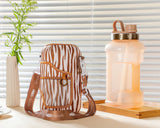 Libra Zebra - Wide Mouth carry-all - Half Gallon Water Bottle with Storage Sleeve and removable straw